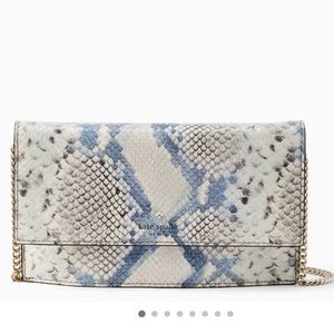 Kate Spade Hayes Street Snake-embossed Italian Leather Brennan Crossbody Wallet